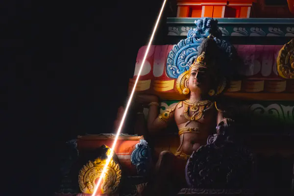 Lamp flare, carved stone